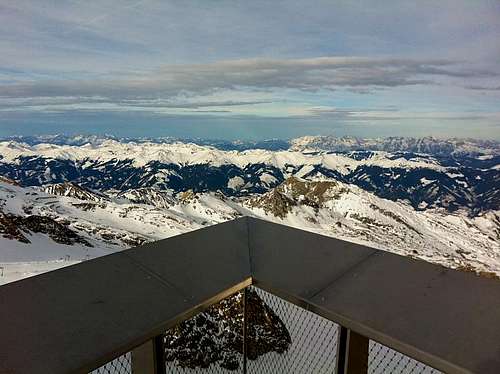View from the terrace of the Kitzsteinhorn restaurant on 3029 meters