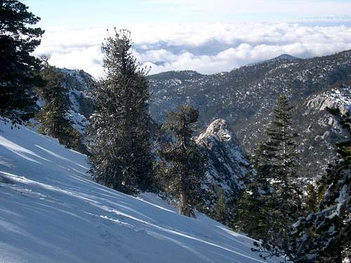 Tahquitz Rock from the North Face of Tahquitz Peak Traverse
