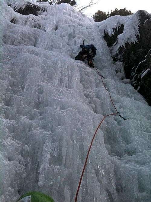 On lead at the Ouray Ice Park
