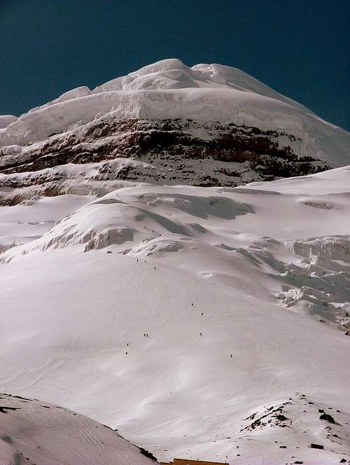 Climbers on the way down. Cotopaxi.