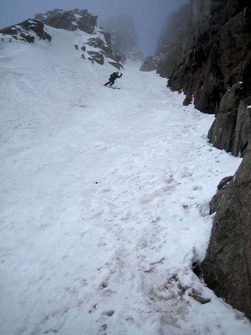 Skiing the East Couloir on Mt. Eolus
