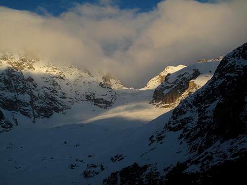 Special light on Glacier and Col de l'A Neuve