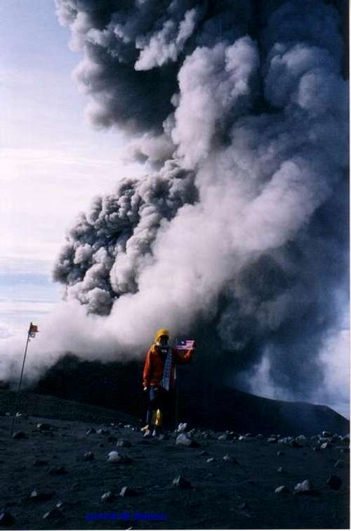 the explosive gas from Mount...