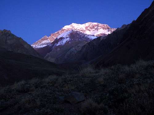 Aconcagua South Face At Night