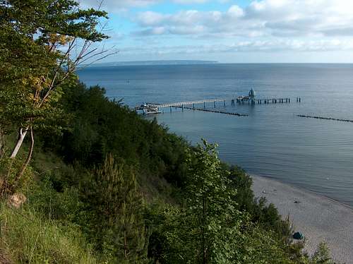 The Sellin pier from the Granitz cliffs