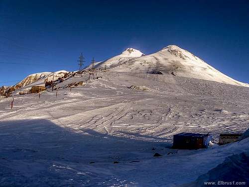 Mt. Elbrus winter sun rise...