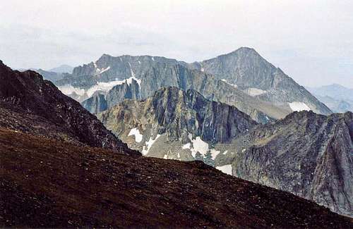 Shepherd Crest, 12,000', North Peak, 12,242' and Mt. Conness, 12,590'