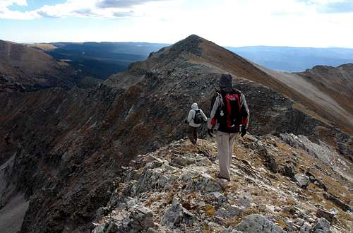 Traversing from Middle to Medio Truchas Peak 