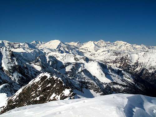 View to the west over the Goldberg and Glockner groups
