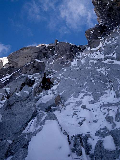 Third pitch of the upper part of the couloir