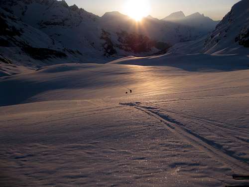 Sunrise on Zmutt Glacier