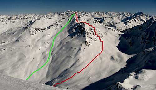The ski route from 