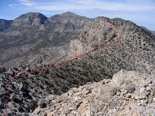 Route to N summit