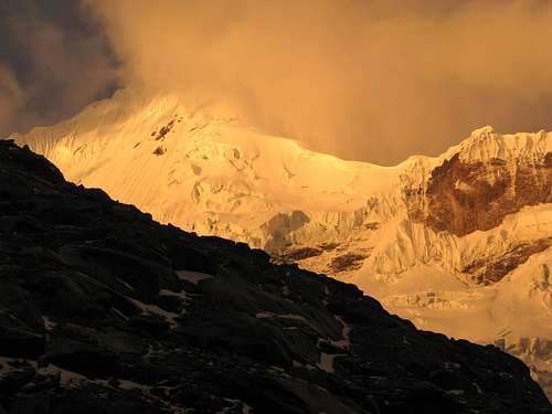 Sunset while descending from high camp