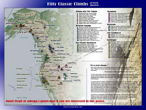 Map of Fifty Classic Climbs