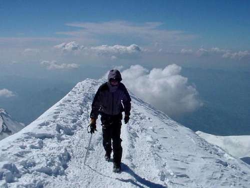 reaching the summit of Mont...