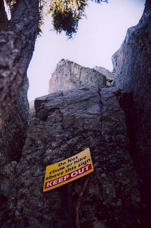 The 40 feet of vertical rock...