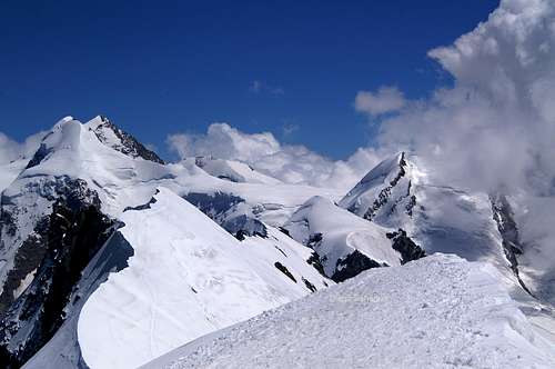 View from Breithorn top to the east-southeast