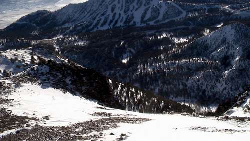 Looking Back at the Exit of the Rime Chute on Mt. Rose
