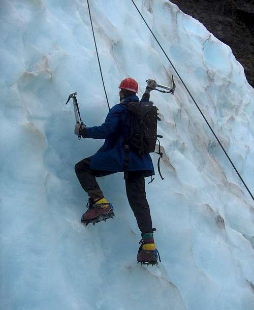 Ice climbing fun on Franz Jozef Glacier
