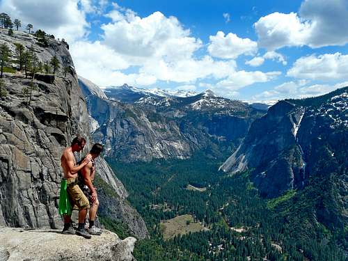 Hikers above Yosemite Falls