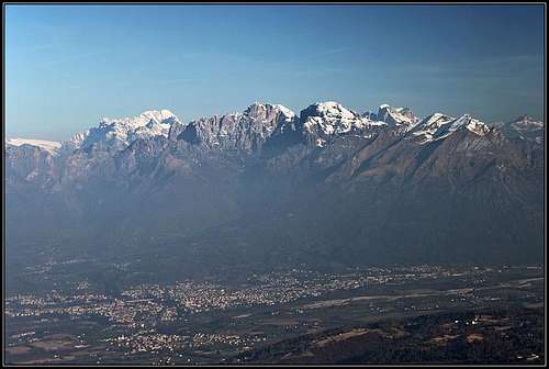 Belluno and its Dolomites from Col Visentin