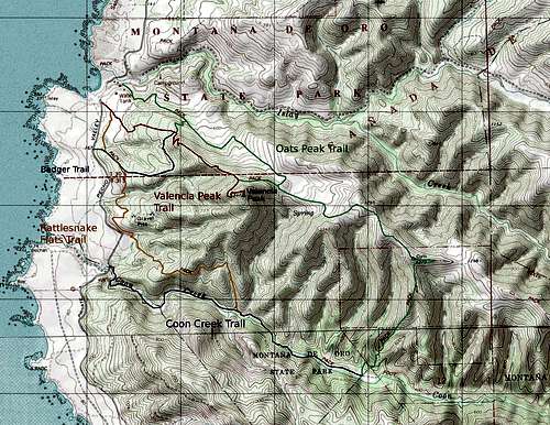 Valencia Peak Map