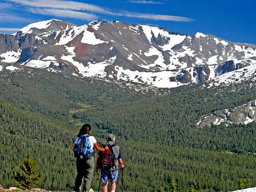 Hikers descending Gaylor Peak