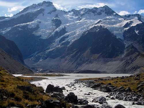 Mueller Glacier Lake, with Mount Sefton and The Footstool