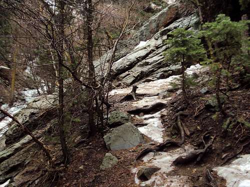 Rocky Icy Trail in Spring