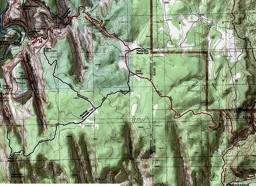 Map of East Rim, Deertrap Mtn. & Cable Mtn. Trails