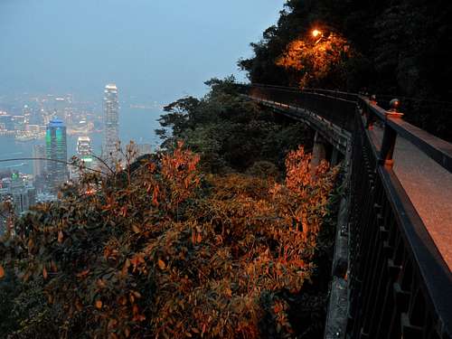 Hong Kong from the Victoria Peak, Lugard Road.