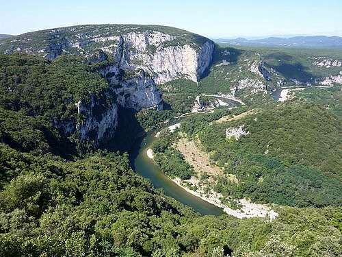 Ardèche river from upside