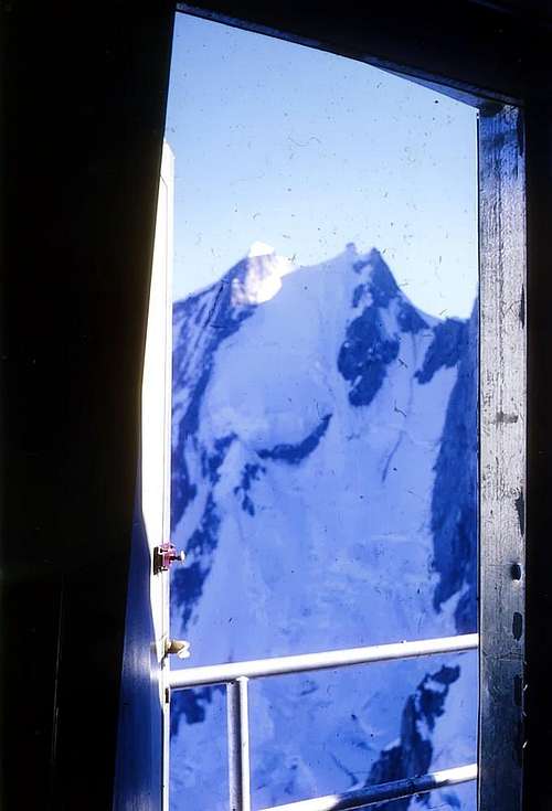 AIGUILLE BLANCHE de PE'UTEREY North Face from Piero Ghiglione Bivouac 1969