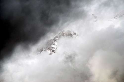 Toubkal Massif behind the clouds