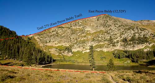 East Pecos Baldy route from Pecos Baldy Lake