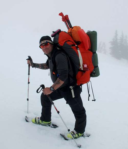 backpacking in a whiteout..