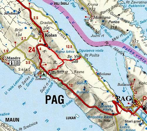 Detail of Pag island around...
