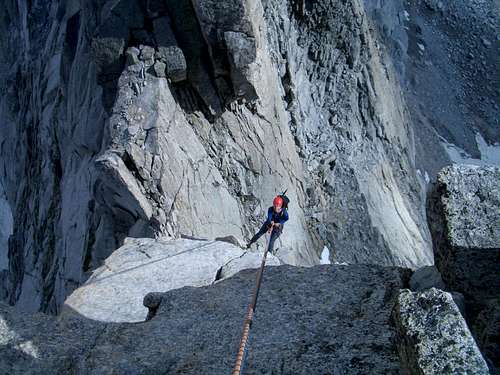 Gemelli Descent from summit