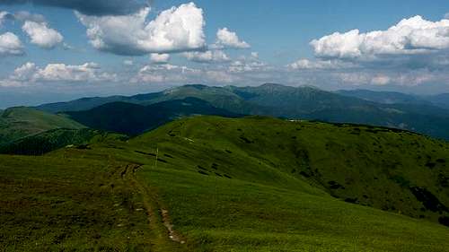 Stretch of the ridge between Prašiva and Ďurkova