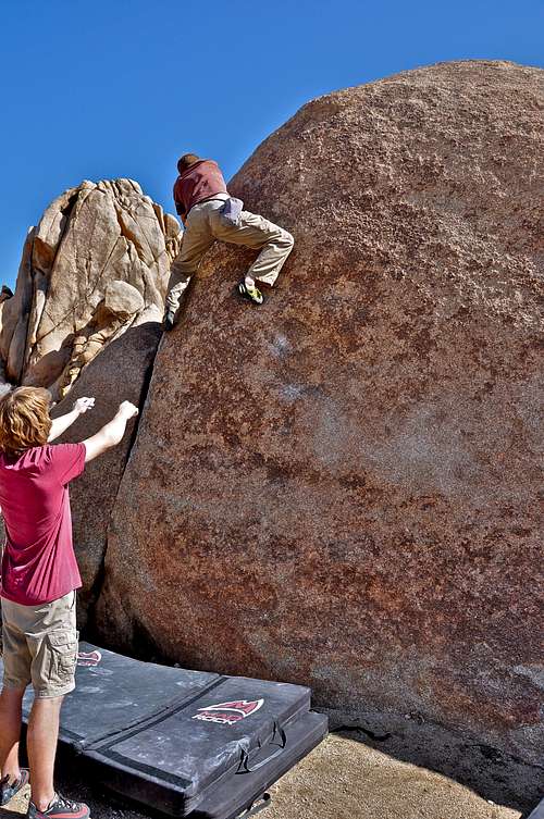 Bouldering near the parking lot