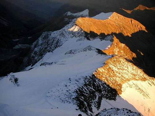 Last light from the summit of...