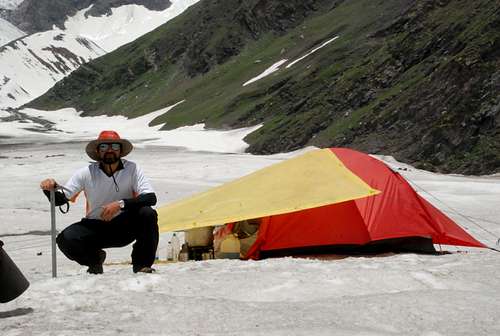 Me, with the tent at Beas Kund