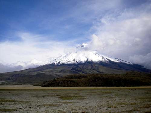 Cotopaxi from limpiopungo lake