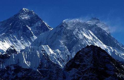 Everest, Nuptse and Lhotse...