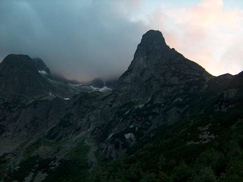 Zelene Pleso in stormy evening