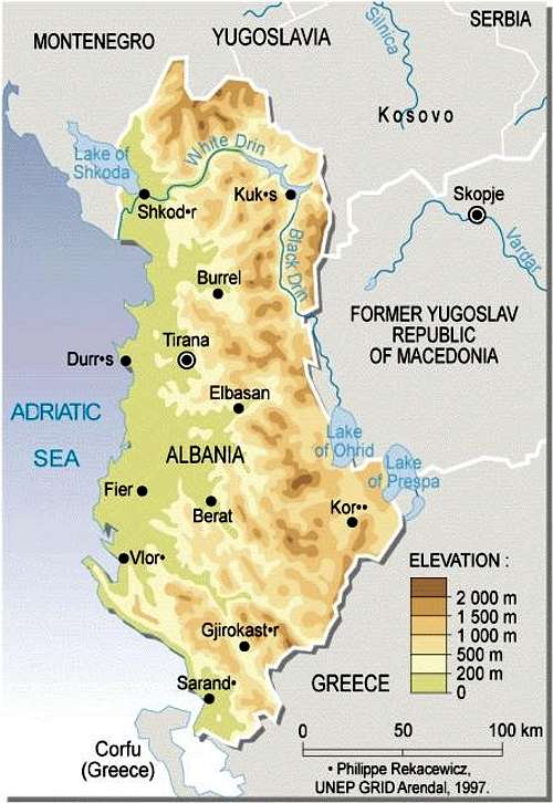 Albania and its neighbours. 
...