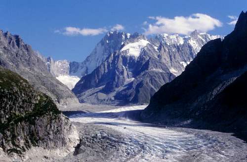 Mer de Glace and Grandes Jorasses in the background