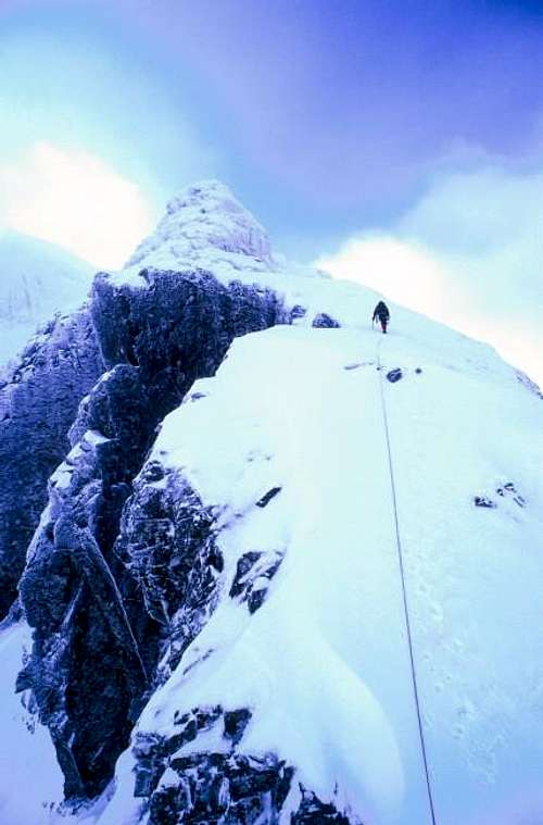 Climbing Tower Ridge, Feb 2001