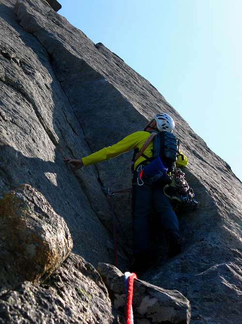 Vestpillaren seventh pitch - The shallow corner (Presten)